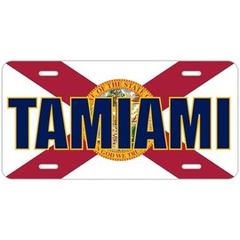 Tamiami Florida Flag Metal License Plates | U.S. States & City Pride car tag Collection