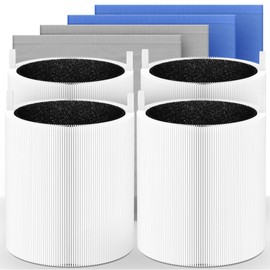 4 Packs 511 Replacement Filters Compatible with Blueair Blue Pure 511 Air Cleaner Purifier, Premium Filter and Activated Carbon Filter, 4 Premium Filters and 4 Cloth Cover Pre-Filters