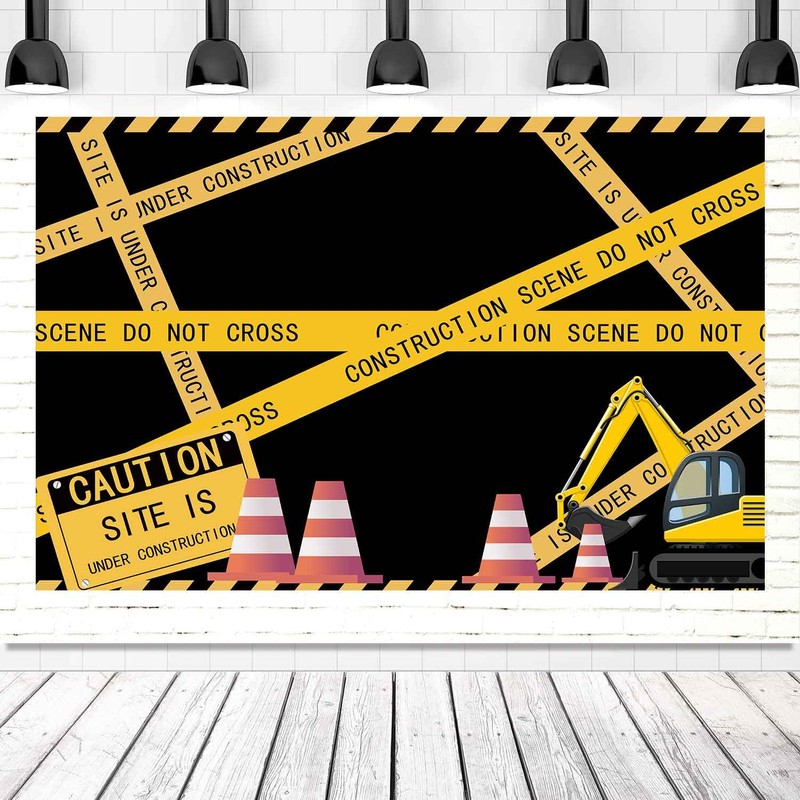 Construction Site Theme Backdrop for Construction Themed Birthday Party MEETSIOY
