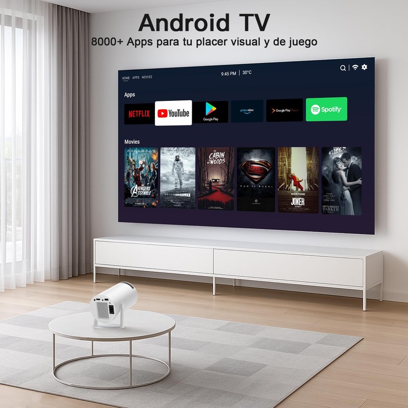 Proyector 4k, Mini Proyector Portatil con Android, Proyectores Inteligente 200