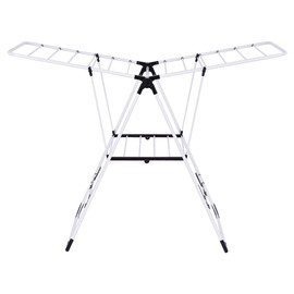 S AFSTAR Folding Clothes Drying Rack, Collapsible Laundry Drying Rack w/Adjustable Gullwing & Shoe Holder, Space-Saving Clothes Drying Hanger for Indoor & Outdoor Use, No Assembly Required