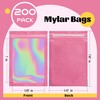 LOKQING 200 Pcs Holographic Bags Pink Mylar Hangover Kit with