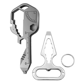 FDCGAS 2 x Key Tool, 24-in-1 Multifunctional Outdoor Keys, Outdoor Camping, Outdoor Basics, Key, Tool, Outdoor Multi-Tool, Suitable for Outdoor Emergency Survival Tools