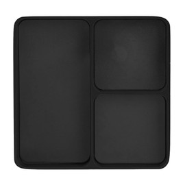 Hoite Magnet Tool Tray, 9.8 X 9.87 X 11cm 3 Compartments Parts Tray Screws and Bolts Organizer for Storing Sockets Screws Small Parts Garage Home，Black