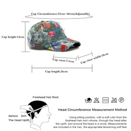 PACDE Butterfly Full Embroidered Women Baseball Cap Fashion Sequins Adjustable Strap Cotton Women Hats Sunlight Bowler Hat Ladies Baseball Cap(CQ3387Blue Purple,UK Size6 3/4-7 3/8)