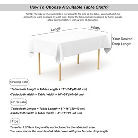 meioro Tablecloth Solid Color Tassel Tablecloths Rectangular Table Cloth Cotton Table Cover Multi-Purpose Inchdoor and Outdoor(Beige,27×27 Inch)