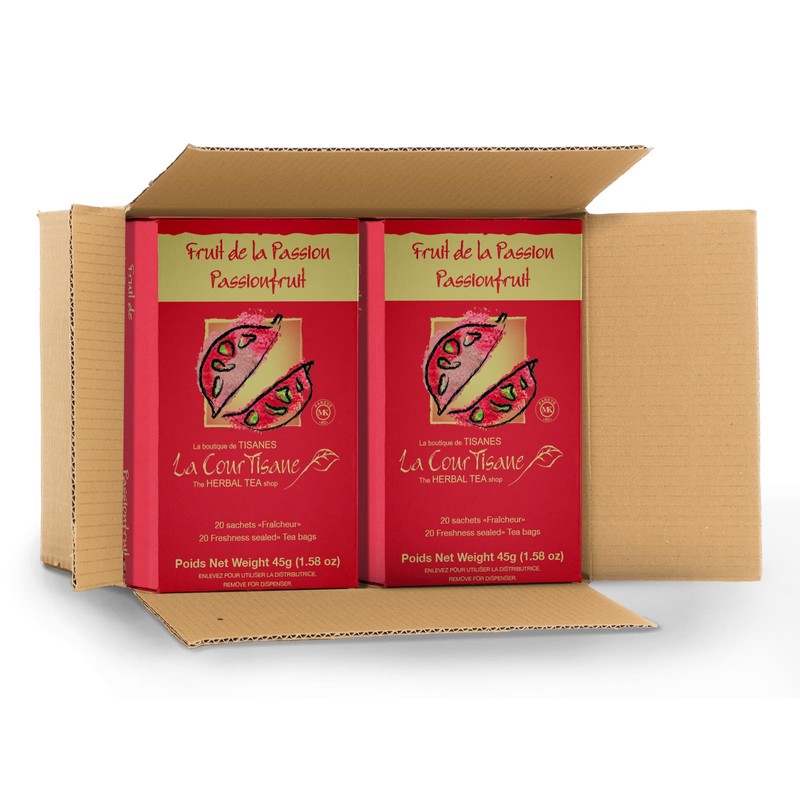 La Courtisane Passionfruit Herbal Tea, Kosher, Gluten-Free, 6 Packs of