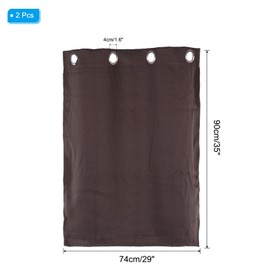 PATIKIL Short Tier Curtains, 29" W x 35" L Small Grommet Window Curtain, Short Cabinet Blackout Drapes for Kitchen Bathroom, 2 Panels, Brown
