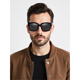 D Lolylad Polarised Over Sunglasses Men and Women, Large Sunglasses for Glasses Wearers, UV400 Protection, Fit-Over Sunglasses for Golf, Fishing, Boating, Hiking, Driving, black