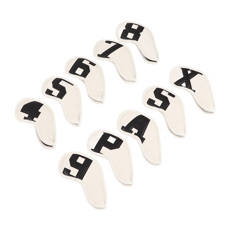 10pcs set PU Waterproof Golf Club Iron Cover Fine Sewing