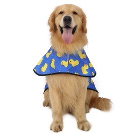 HDE Dog Raincoat Hooded Slicker Poncho for Small to X-Large Dogs and Puppies Rubber Ducks - L