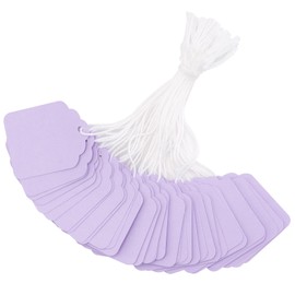 joycraft 200PCS Blank Tags with String, 45 x 35mm Kraft Paper Hang Tags, Purple Clothing Labels, Product Labels, Writable Marking Tags with String Attached for Jewelry, DIY, Gift Tags