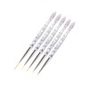 Vaguelly 5pcs Nail Art Drawing Tools Durable Manicure Pens for