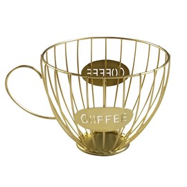 IMCCZONY Coffee Fruits Capsule Storage Basket Coffee Cup Shaped Pod Holder and Organizer for Home Cafe Hotel Golden