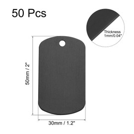 MECCANIXITY Metal Blank Tags Stamping, 30x50mm DIY Engraving Aluminum ID Tags Black for Craft, Pendant Decoration, Pack of 50