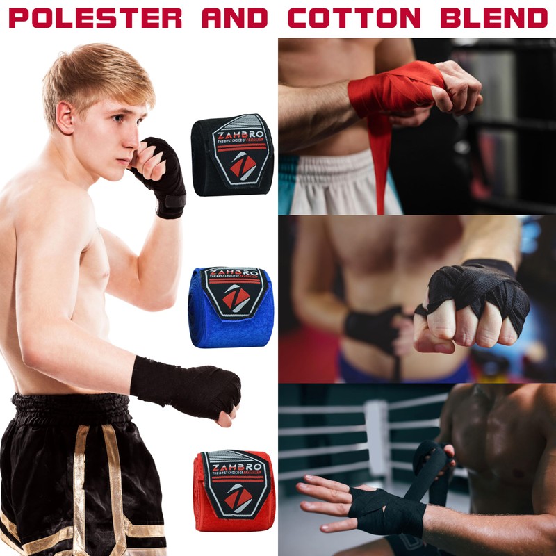 ZAHBRO Kids Boxing Hand Wraps Inner Gloves, 2.5 Meter &