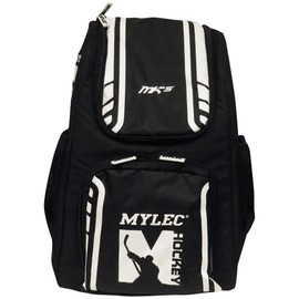 Mylec Everyday Athletic Backpack - Large U Shape Pocket for Bigger Items, 4 Pockets, 2 Mesh Side Pockets, Front Pocket Compartment and Reinforced Zippers (Black/White)
