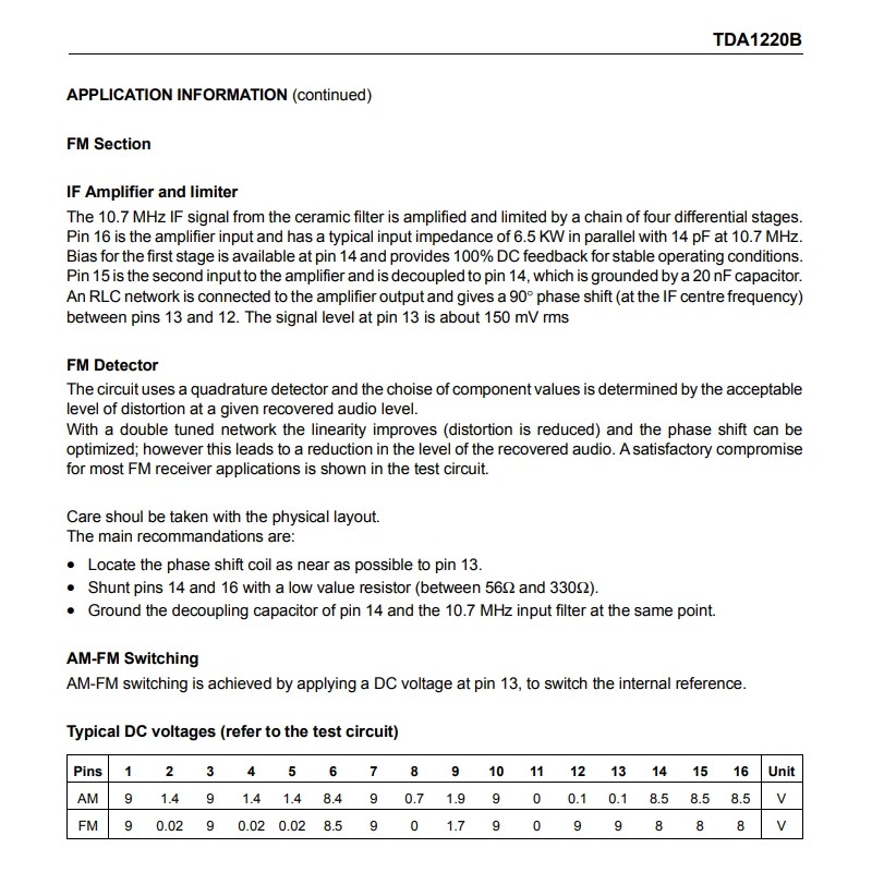 STMicroelectronics SGS-Thompson Lot of 2 - SGS Thompson TDA1220B DIP16