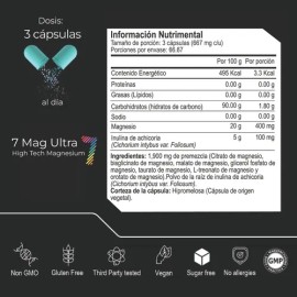 Seven mag ultra 7 tipos de magnesio 200 capsulas 2000mg por porcion con l treonato citrato glicinato de magnesio Eternal Nutrition