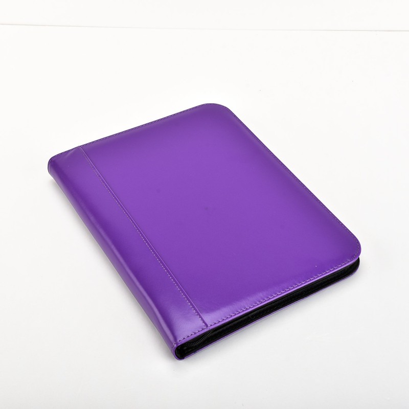 Arpan A4 Purple Zipped Deluxe Faux Leather Business Conference with