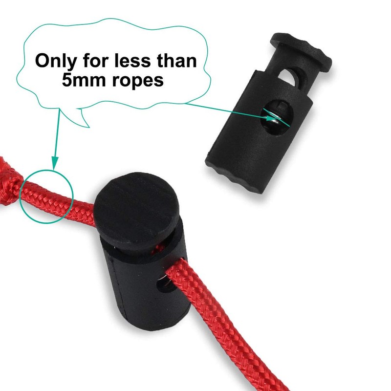 sourcing map 6pcs Spring Cord Locks Plastic End Stopper Single