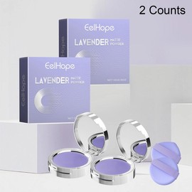 Lavender Matte Powder 2-Pack | Long-Lasting Oil-Control & Lightweight Setting Powder | Natural Face Makeup Compact for Women & Girls
