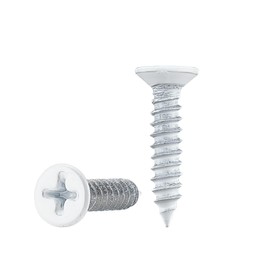 XQDWX #6 X 1/2 Inch Stainless Steel Self-Tapping Wood Screw Set, Suitaple for Home Renovation, Furniture Assembly, and Wood Working Projects, White Head, 100 Pack, 3514WS-WH-100