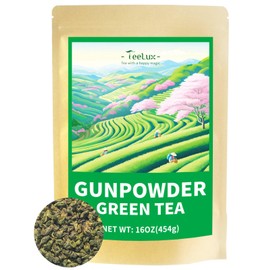 TeeLux Gunpowder Green Tea Loose Leaf 454g, Vegan, Rich in Antioxidant, Pure & Natural Green Tea from China, Caffeinated, Support Overall Health