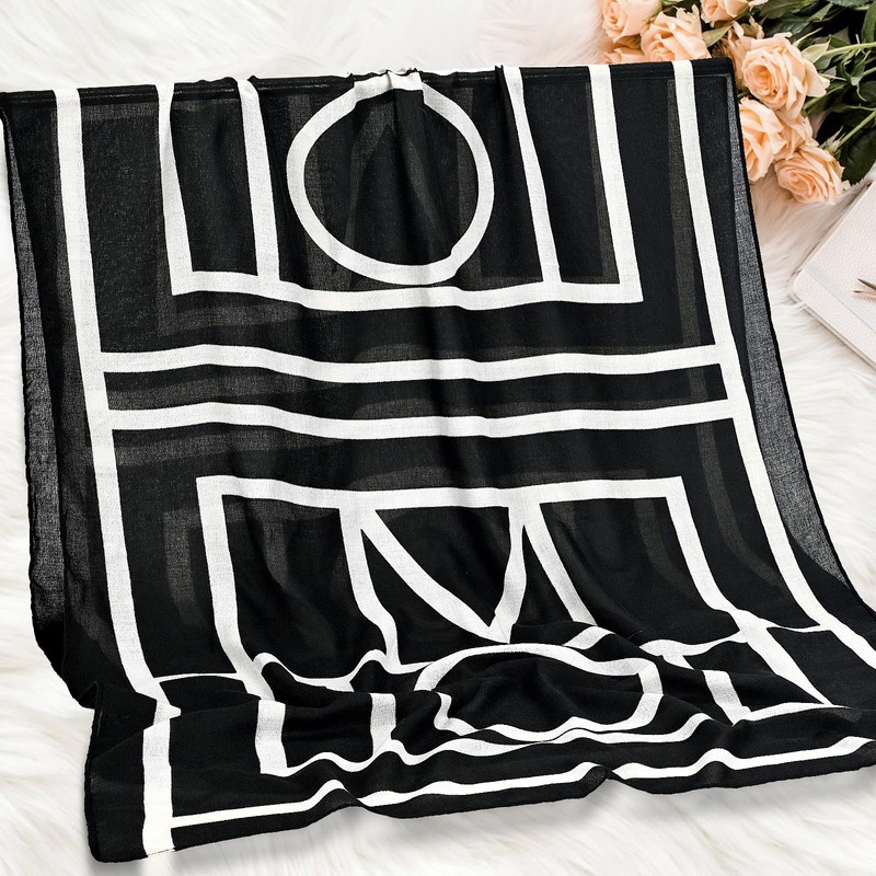 Baishizhou Scarfs for Women Light Soft Solid plaid Fashion Scarves