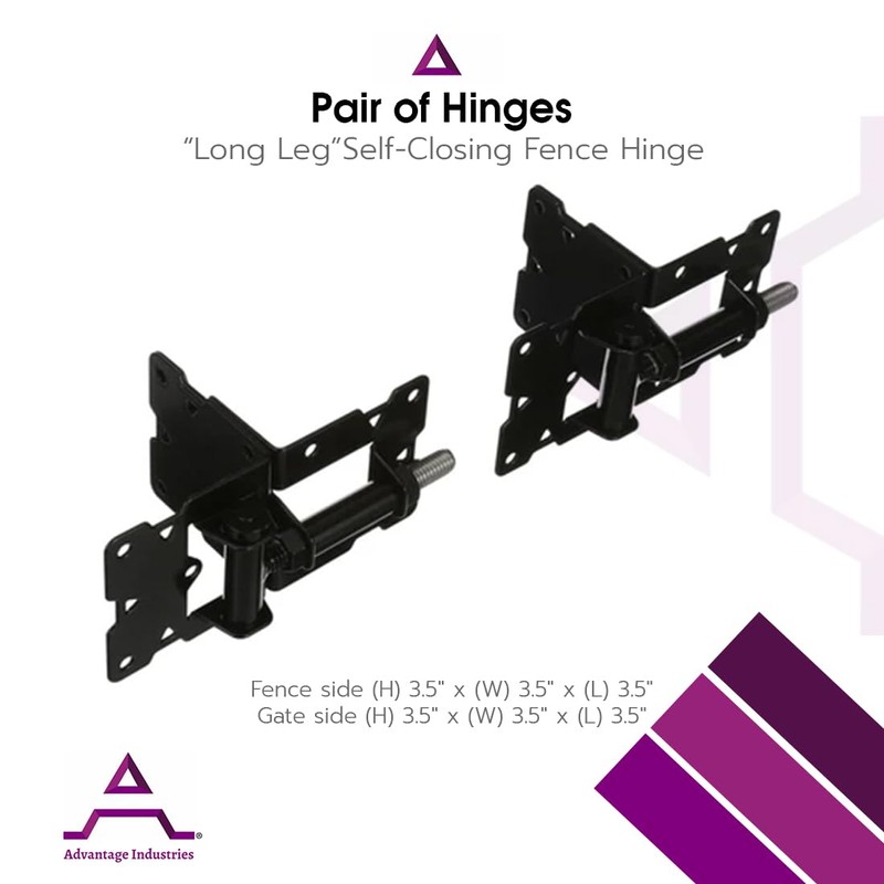 Advantage Industries Stainless-Steel Self-Closing Gate Hinge “Long Leg” | Horizontal