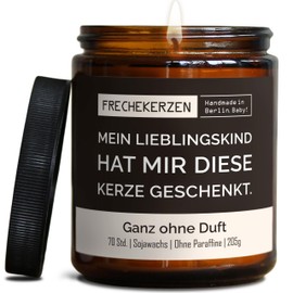 Lustige Duftkerze mit Spruch für Mama & Papa | Handgemacht aus Sojawachs | In Geschenkbox | Nachhaltiges Valentinsgeschenk für Eltern, Vater, Vatertag, Mutter, Muttertag |Ohne Duft