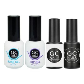 GC Nails Lote De 2 Gel De 1 Paso + Base + Top Coat , Gc Nails