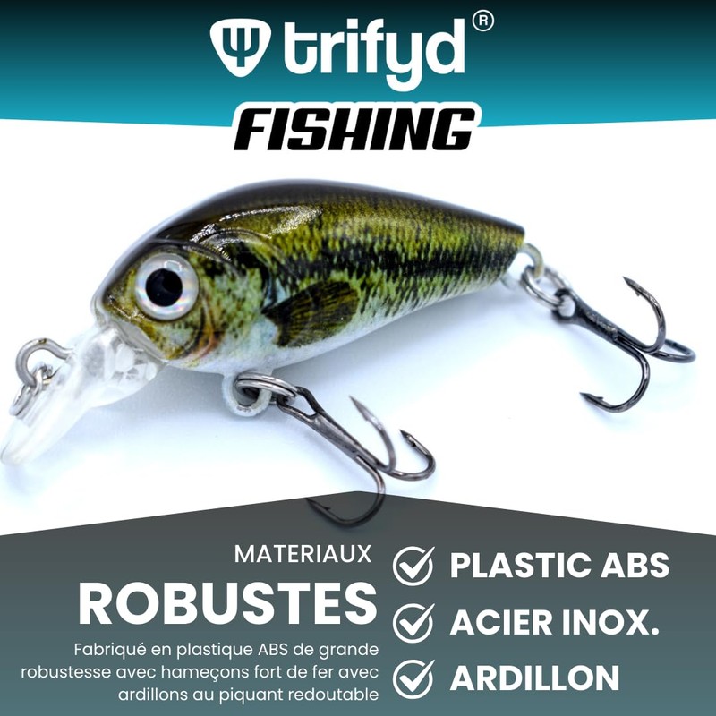 trifyd ® Trout Cranckbait 4cm, Pack of 5 fishing lures