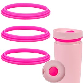 Rubber Seal Replacement for Owala Sliding Lid Coffee Tumbler, Silicone Sealing Ring Gaskets Seal Parts Leak-Proof Water Bottle Lid, Compatible with Owala SmoothSip Slider 20/12OZ (3PCS/Dark Pink)