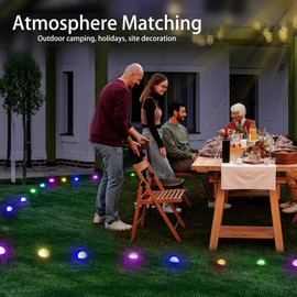 Solar Lights Outdoor Garden, 25pcs RGB Color Changing Lights with Remote Control, 8 Scene Modes 16 H Working, Solar Ground Lights IP65 Waterproof for Pathway, Lawn Yard, Outdoor Garden Decorations