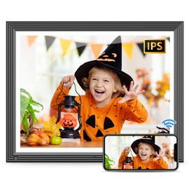 Large Digital-Photo-Frame Wi-Fi Picture Frame - 15" 32GB Smart Photo Frame with Remote Control (No Touch Screen), Full Function, Share Photo Video via App Email, Fee Cloud, Wall Mounted for Home Decor