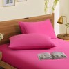 Horbaunal 2 Pack Microfiber Pillowcases Standard Size Hot Pink Bed