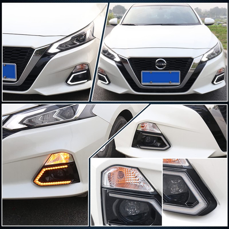 GEEGEETOP Switchback White/Amber LED Front Bumper Fog Daytime Running Lamp