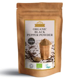 Ausha Organic Ground Black Pepper 200g - Coarse | Winner 1* Star GREAT TASTE AWARD 2023 - Cooking