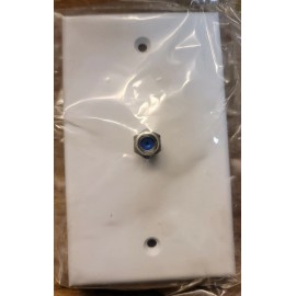 Antronix Coax Wall Plate F Type Jack White Single Coaxial Cable Outlet Cover 3GHZ