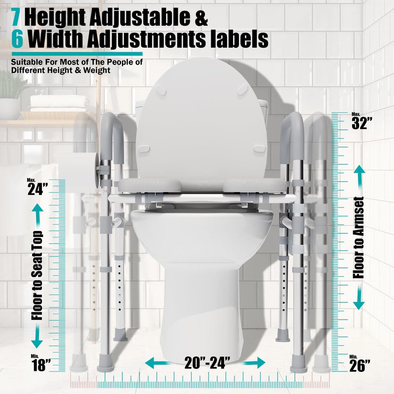 Raised Toilet Seat with Handles – Toilet Riser for Seniors