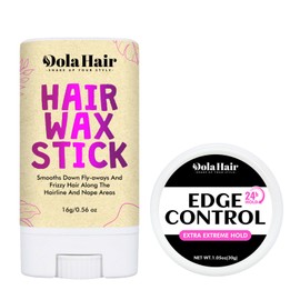 Dolahair Hair Wax Stick for Flyaways Hair Wax Stick Wax Stick for Kids Hair Accessories for Women Girls Slick Hair Pomade Stick Hair Gel hair Bun Maker Accessories (16g wax stick+edge gel)
