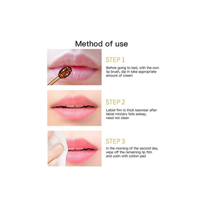 4PCS Honey Lip Balm, Vitamin E Moisturizing Propolis Sleeping Lip
