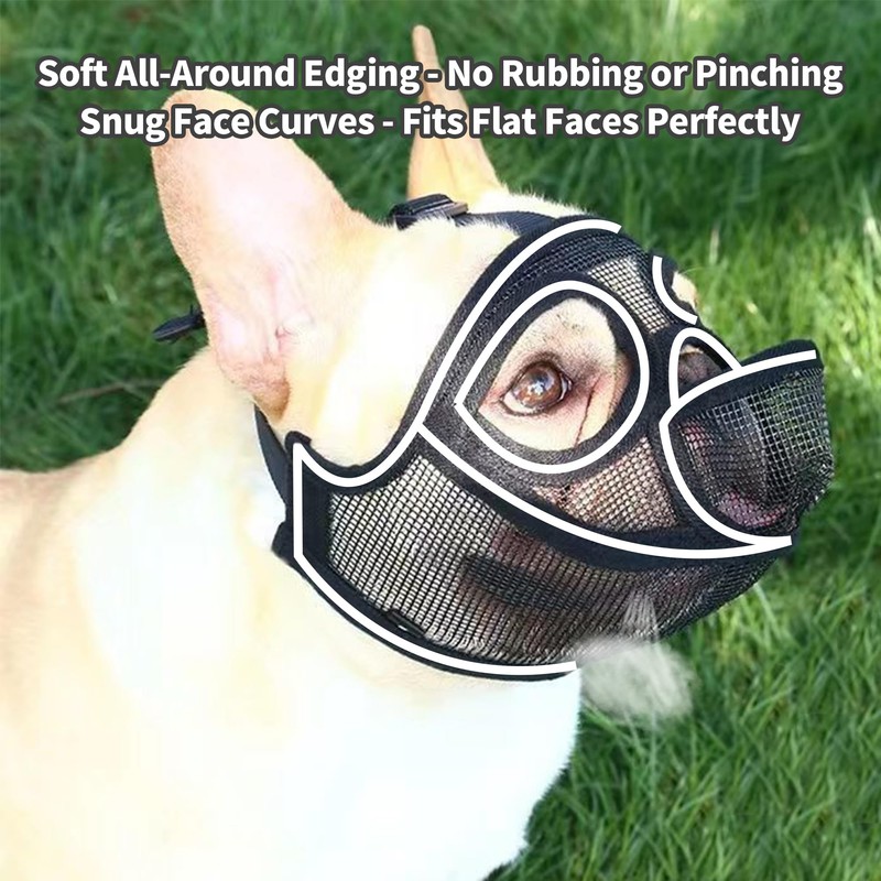 JOYPAWS Short Snout Dog Muzzle, French Bulldog Muzzle with Soft
