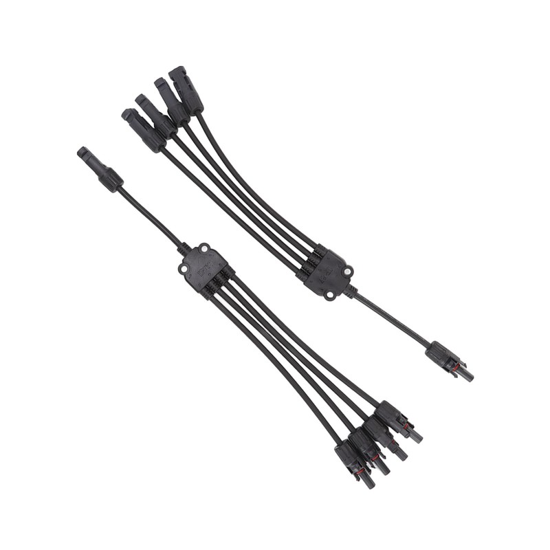 One Pair Solar Panel Adapter Y Branch 1 to 4