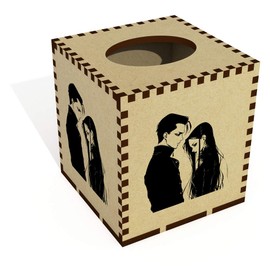 Square 'Goth Couple' Wooden Tissue Box Cover (TB00061620)