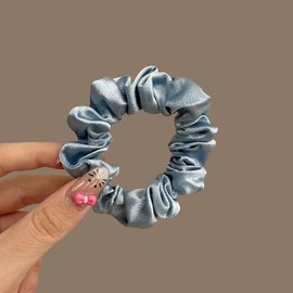 TUCEWP 6Pcs Satin Scrunchies for Women Girls Fashion Hair Ropes for Long Thick Curly Hair Soft Hair Bands Bulk Elegant Solid Scrunchy Ponytail Holders No Damage Elastic Hair Ties Cute Hair Accessories
