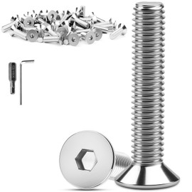 XRXYMQ 30 Pieces Countersunk Hex Socket M6 x 35 mm Countersunk Screws Stainless Steel 304 Stainless Steel Screws with Hex Key Electric Screwdriver Head