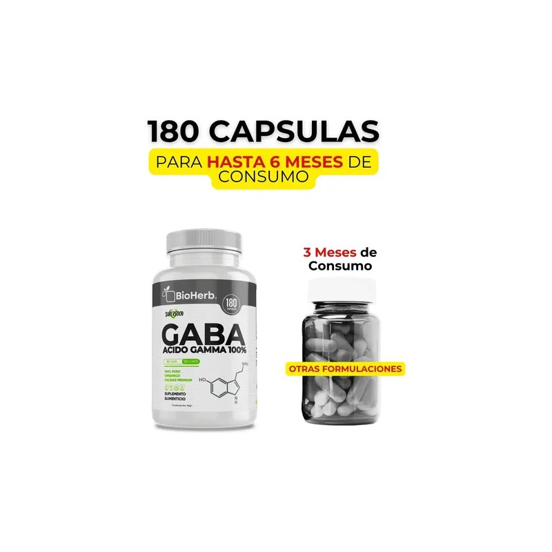 Gaba Capsulas - Acido Gamma Aminobutírico 100 Para 180 Días