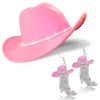 Aswitnove Cowboy Hat Rhinestone Cowgirl Boots Earrings Set Western Earring